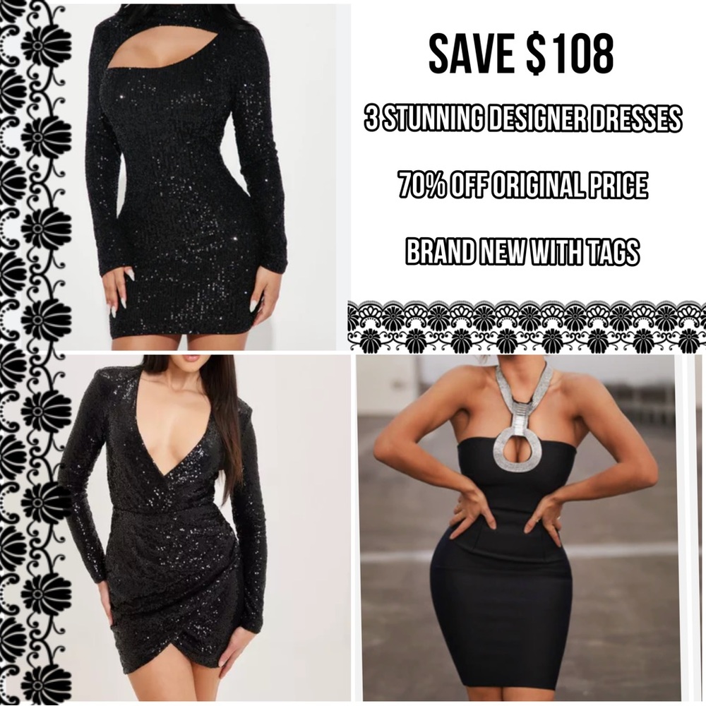 FREE SHIP 3 Dresses for $40 - STUNNING Designer Dresses NWT, 70% OFF